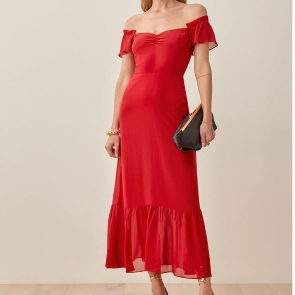 NWT Reformation Butterfly Dress Cherry - Picture 3 of 6